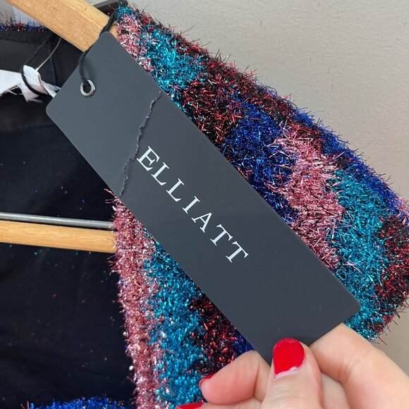 NEW Elliatt Lorelai Dress Striped Metallic BodyCon Dress Zip Up Women's Size Sma - Picture 3 of 10